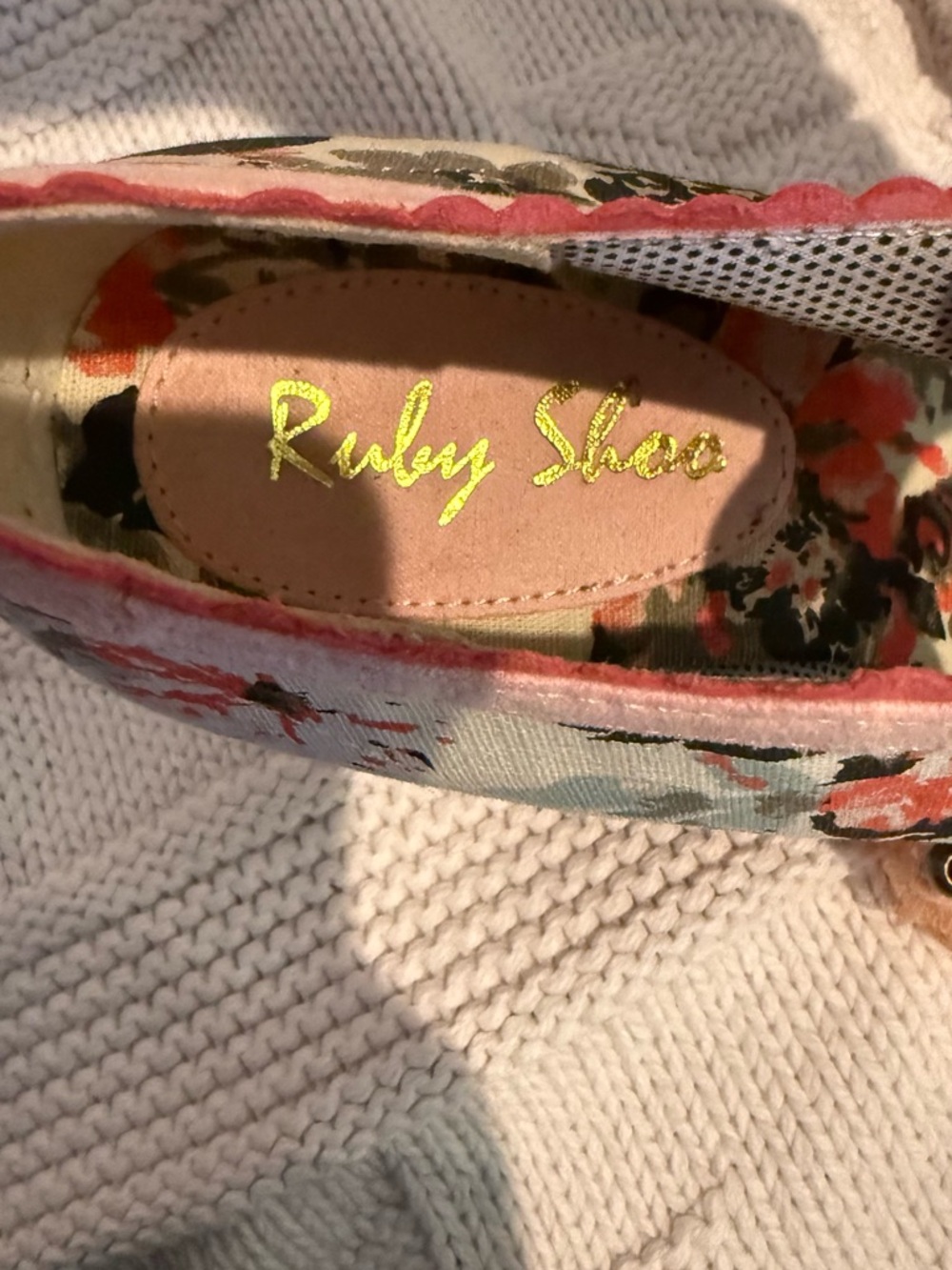 Ruby Shoo Willow Floral Tassel  Heels - Pink Trim, size 4/37 - Picture 4 of 7